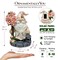 Cherry Blossom Gnome Solar Garden Statue, 8" Figurine and Floral Outdoor Decor